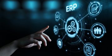 Enterprise Resource Planning ERP Corporate Company Management Business Internet Technology Concept.